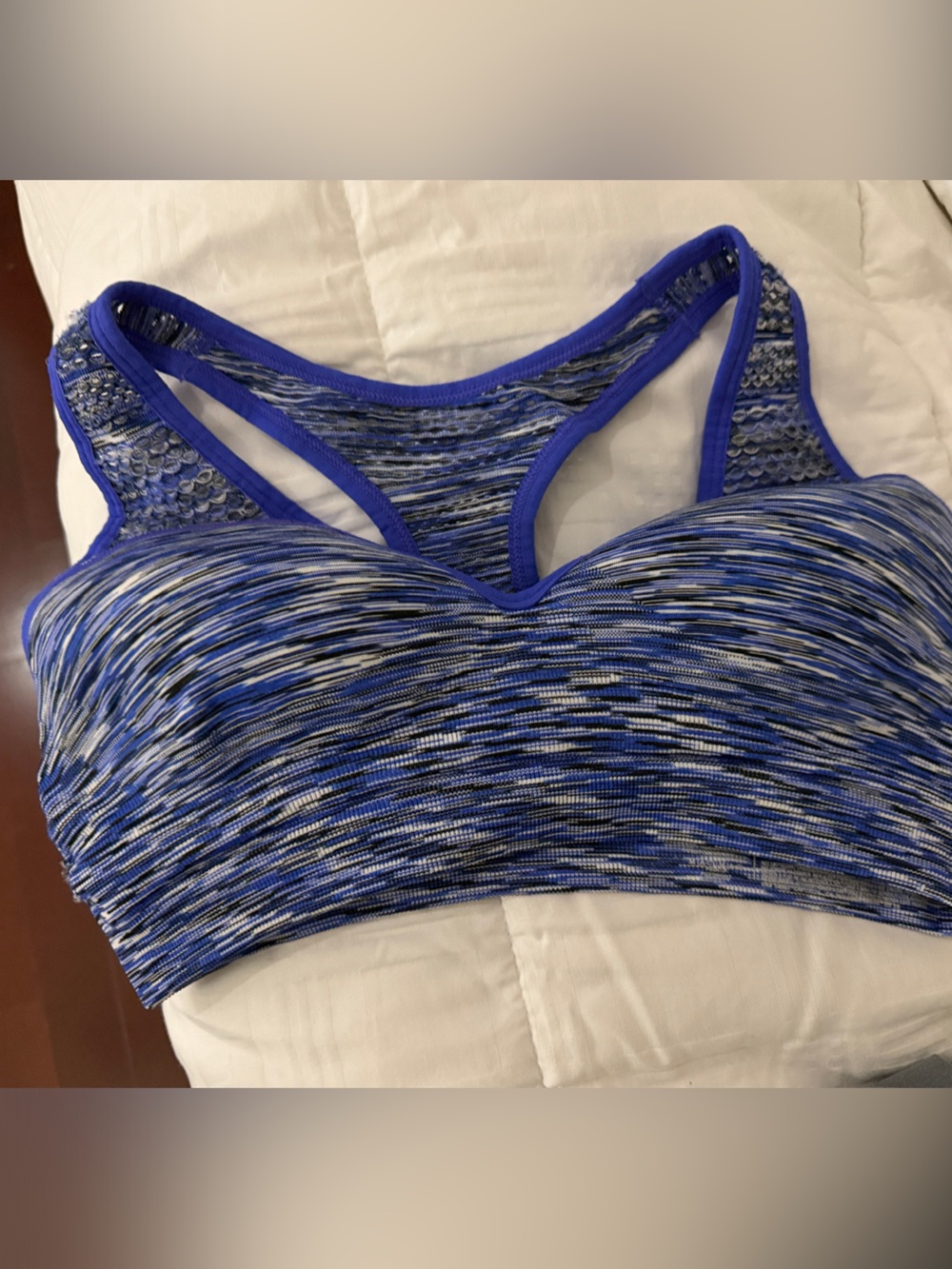 PINK Victoria's Secret Blue Space-Dye Racerback Sports Bra